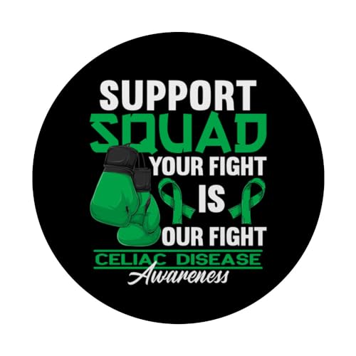 Support Awareness Squad I Gluten Free Coeliac Celiac Disease PopSockets Swappable PopGrip, Black - Image 3