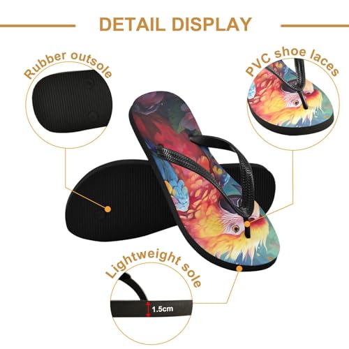 Flower Bird Parrot Flip Flop Beach Summer Casual Sandal for Women & Men Shower Shoes 208567282