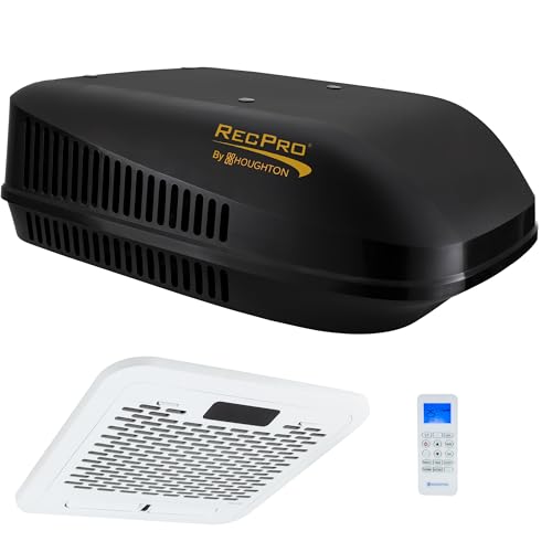 RecPro RV Air Conditioner 15K | Quiet AC | 110-120V | Heat Pump & Cooling | Easy Install | All-in-One Unit | For Camper, Fifth Wheel, Food Trucks (Ducted, Black)