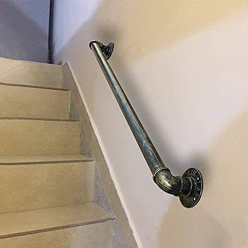 Rambarde d'escalier en fer forgé bronze pour sécuriser l'intérieur et l'extérieur