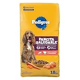 Pedigree - Pancita Saludable Croquetas para Perro Adulto, Sabor Salmón, Pavo y Zanahoria, Alimento Completo para Perro con...