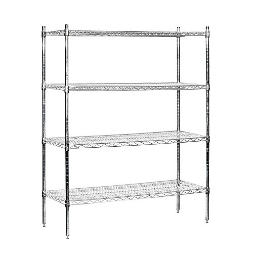 Salsbury Industries Stationary Wire Shelving Unit, 48-Inch Wide by 63-Inch High by 18-Inch Deep, Chrome
