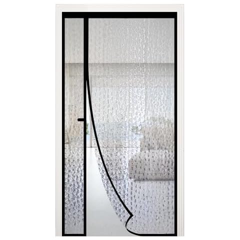 RELIANCER Magnetic Thermal Insulated Door Curtain,Waterproof EVA Door Cover,Left Right Side Opening,Fit Door Size 36"x78",Self-closing Insulated Doorway Curtain,Windproof Thermal Door Screen Partition Cover