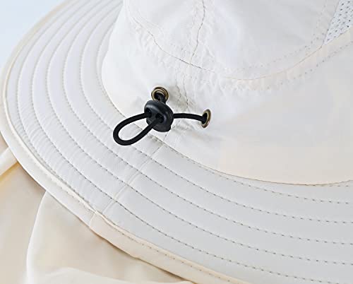 Image of Home Prefer Mens UPF 50+ Sun Protection Cap Wide Brim Fishing Hat with Neck Flap