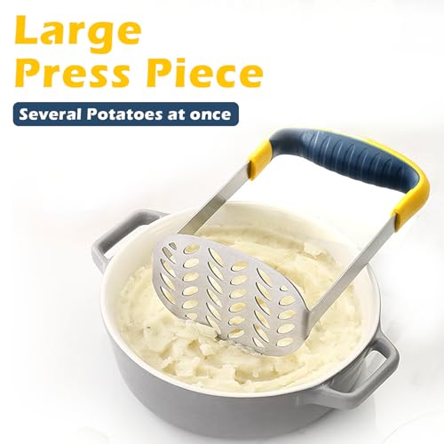 Fatuxz MASHERS Large Smooth Mash Potato Masher,Heavy Duty Stainless Steel Mashed Potatoes,Versatile Masher For Potatoes,Sweet Potato,Vegetables,Beans,Dishwasher Safe thumb #1