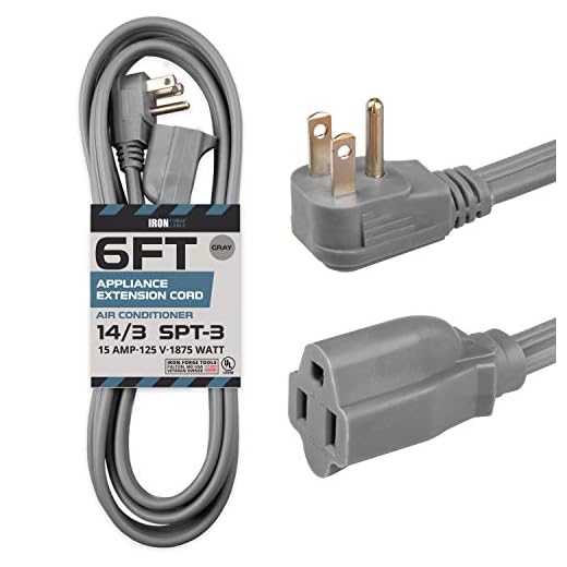 Iron Forge Cable Appliance Extension Cord, 6 Ft - Gray, 14 Gauge