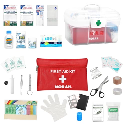 救急セット ファミリー用 救急箱 ファーストエイド 登山 応急処置 ポイズンリムーバー 新築祝い 27アイテム31点セット NORAH