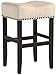 Christopher Knight Home Laramie Linen Fabric Counterstools, 2-Pcs Set, Beige