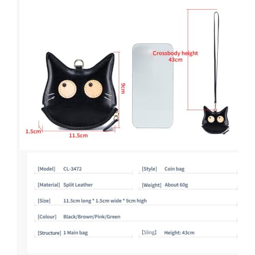 Genuine Leather Neck Wallet for Women Novelty Fox Shape Change Coins Bag Credit Card Purse3