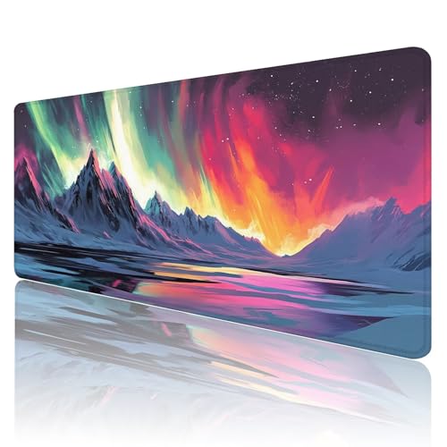 Alfombrilla ratón Aurora XXL de 900 x 400 mm con diseño paisaje y base antideslizante