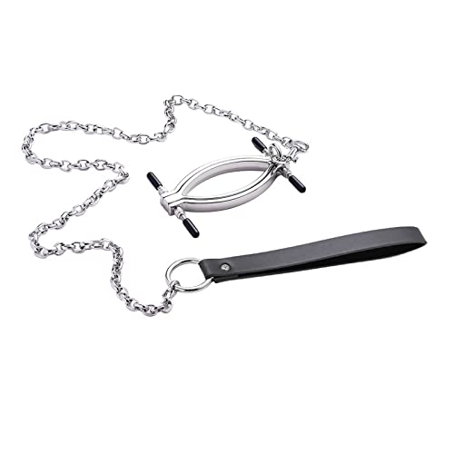 Dilatador vaginal fetiche y clips de labios eróticos para juego de sumisión SM