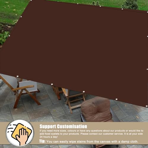 Toile ombrage pour patio de qualité supérieure marron imperméable - 3