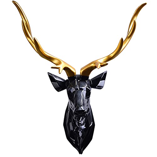 Wandskulpturen Tierkopf Ornament Hirschkopf Wandbehang Hirschkopf Wandhalterung Lucky Hirschkopf Wandbehang 3D Hirschkopf Skulptur Tierwand Skulptur Kreative Wanddekoration Cover