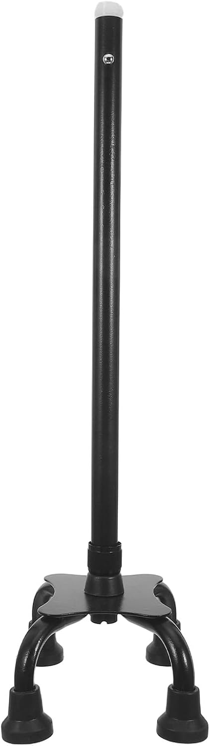 Cane Tip Heavy Duty, Self Standing Non-Slip Quad Base for Walking Cane Stick, Stable 4 Prong Foot Pad Replacement for Stability & Balance