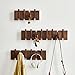 QUELLANCE Wooden Coat Hooks Wall Mounted, Coat Rack Hanger Wall Mount with 4 Hooks, Heavy Duty Coat Hooks for Hanging Coats/Keys/Hats/Robe&Towels/Plants/Bags, Home Decor Gift, Walnut