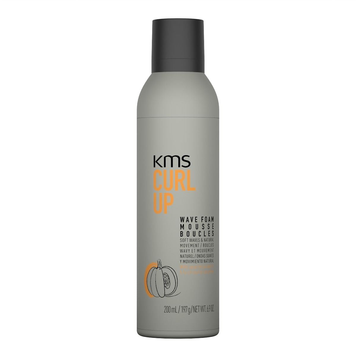 KMS CurlUp Wave Foam - Schiuma per ricci e onde flessibili, volume e definizione naturale, 200 ml
