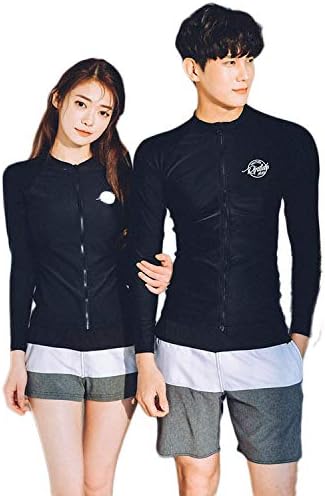 Amazon Co Jp ラッシュ ガード ペア ラッシュガード レディース Uv パーカー ラッシュガード メンズ メンズ 水着 ラッシュ ガード セット ラッシュパーカー 日焼け止め 大きいサイズ フード なし 体型 カバー 水着 人気 コーデ 水陸 両用ペア カップル Mrb0104 G L