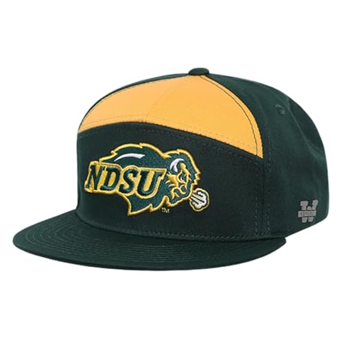 North Dakota State University Bison Thundering Herd NDSU 7 Panel College Caps Forest Green