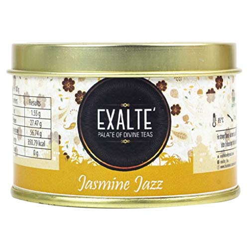 Exalte Tea Premium Green Tea Jasmine Jazz, 25 Gram |100% Natural Weight Loss Tea | Reduces Stress | Jasmine Petals | Green Tea | Immunity | Relaxation|
