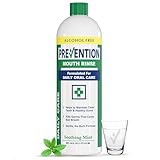 Prevention Daily Care Alcohol-Free Mouthwash, Hydrogen Peroxide Teeth Whitening with Soothing Fresh Mint for Bad Breath Treatment, Fluoride-Free Gum Care Oral Mouth Rinse 16 oz 1 Pack
