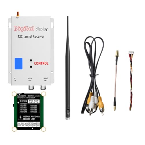 Wshelkgc 1.2.3G 3W VTX+1.2G FPV VRX 3000mw 9�`�����l�����o��FPV�r�f�I�g�����X�~�b�^�[PAL/NTSC�AFPV������RC�h���[���p