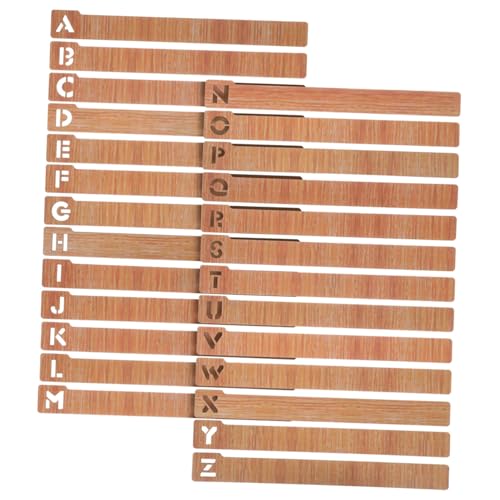 OFFSCH 学生や教師のためのクリエイティブなブックマーク26個、本用の木製アルファベット仕切り