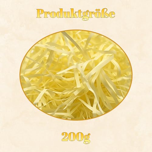 200g Füllmaterial Geschenk, Holzwolle Füllmaterial Für Geschenkkörbe Und Pakete, Gelbes Geschreddertes Papier Für Festliche Verpackungen Und Zerbrechlichen Schutz