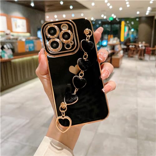 Étui iPhone 11 à 14 ENILSA noir avec dragonne bracelet chic pour votre quotidien
