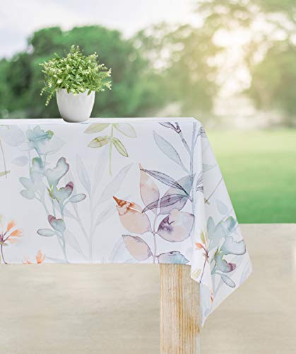 Benson Mills Indoor-Outdoor Spillproof Fabric Tablecloth for Spring/Summer/Party/Picnic (52" x 52" Square, Botanica)
