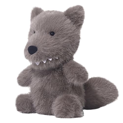 Peluche lobo, juguete lobo, 25 cm, Doudou coleccionable, decoración de dormitorio lindo, para salón, dormitorio, niñas, cumpleaños, regalo