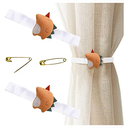 ANSNOW 2 Piezas de Soporte para Cortina de Zorro Naranja de Felpa, Animales de Dibujos Animados, Alzapaños para Cortinas, Alzapaños para Cortinas para Dormitorio de Niños Y Guardería/Monstruo Naranj