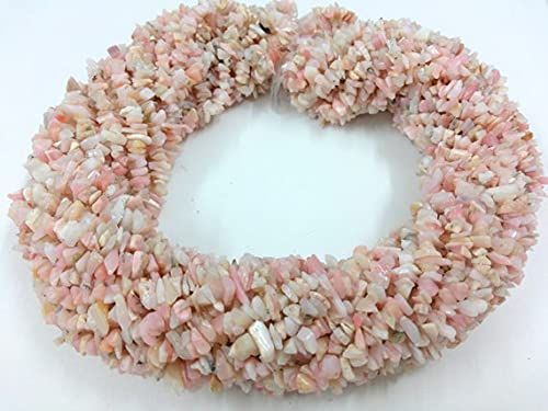 Pink opal unshape chips beads fil d'opale rose naturelle 34 pouces nuggets