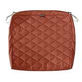 Classic Accessories Montlake FadeSafe FadeSafe Water-Resistant 21 x 19 x 3 Inch Patio Quilted Seat Cushion Cover, Spice