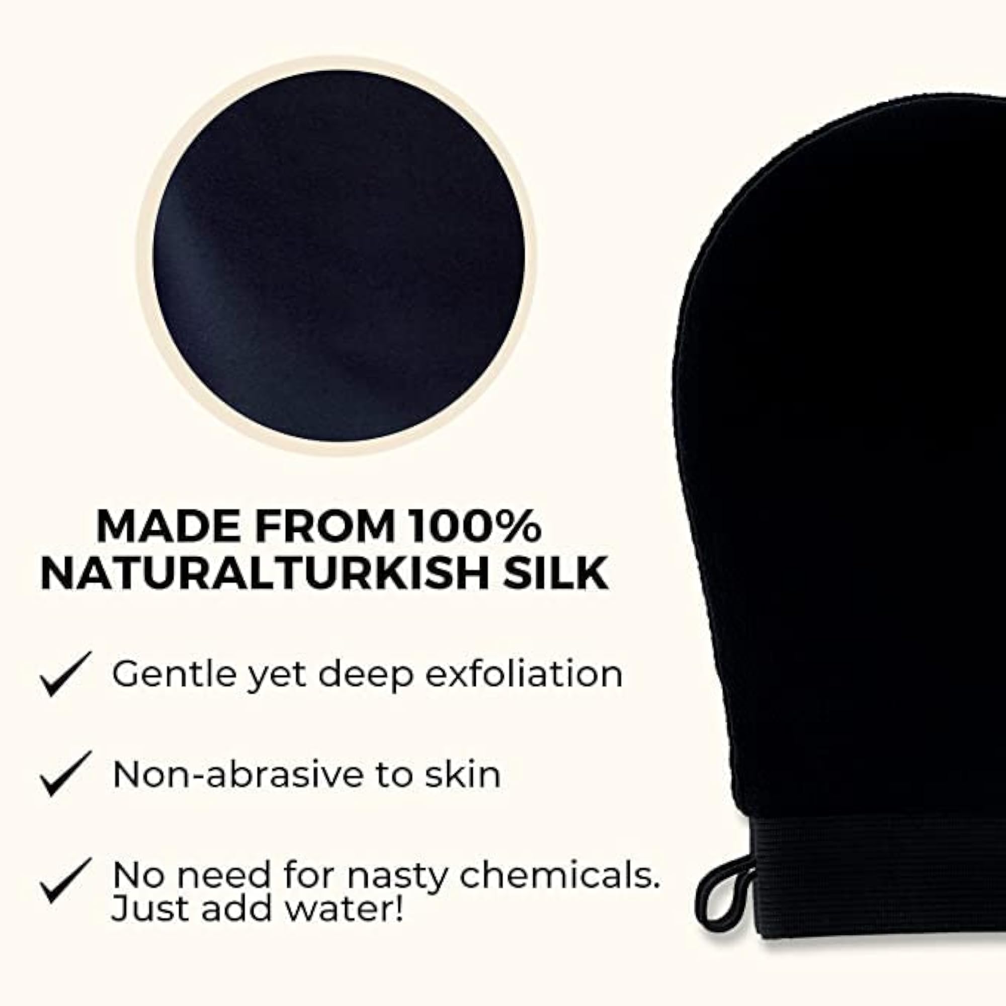 Exfoliating Gloves For Dead Skin Body, Black