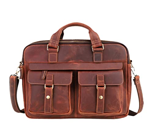 Sac ordinateur mallette cuir contre les chocs, grand sac messager homme