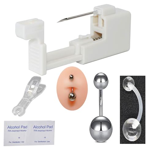 AM RIGHT THIRTY Belly Button Piercing Gun Kit - Professiona Piercing Kit Navel Ring Safe Piercing Gun Kits (Belly Button Piercing Kit)