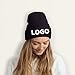 Custom Beanie for Men Women - Bulk Personalized Beanie Unisex Aldult Customize Your Text Custom Logo Beanies Personalized Winter Hat Fashion Customized Beanies for Workout Black