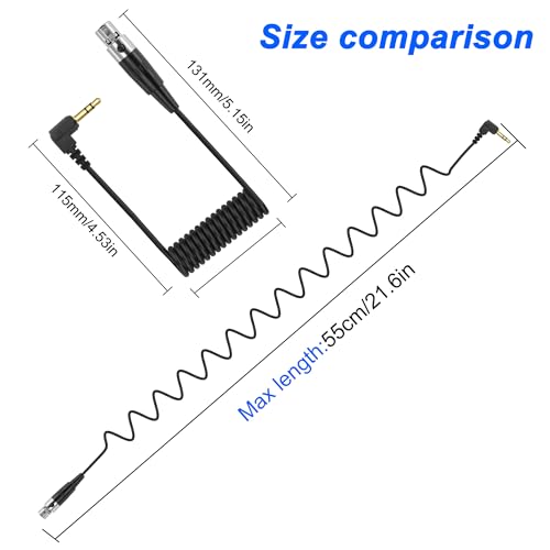 Câble mini XLR vers 3.5mm mâle coudé à 90 degrés pour casque audio de 0.5m - 2