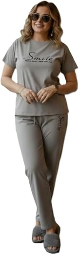 CREAVASTRA Women Night Suit Set | Printed Half Sleeve T-Shirt &amp; Pyjama Set | Soft &amp; Comfortable Loungewear for Women | Cas...