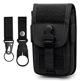 Qavctw Tactical Phone Pouch Molle Phone Holster Universal Belt Waist Bag Smartphone Case Organizer Bag with Molle Key Ring & Water Ring