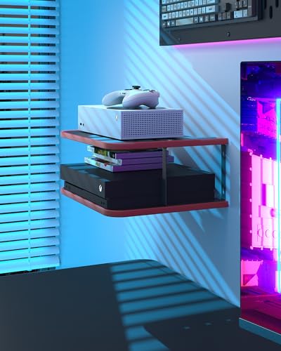 Areajd Floating Under Tv Game Double Shelf Stand For Xbox Shelf Wall Mount For One S/X Series S thumb #5
