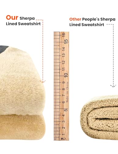 Gihuo Men’s Quarter Zipper Fleece Sherpa Lined Sweatshirt Winter Warm Thick Fashion Pullover Tops Loungewear3