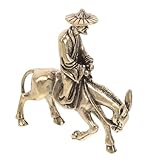 Décoration d'homme âgé chevauchant un âne - la décoration en forme de figurine d'homme âgé chevauchant un âne est faite de cuivre, sûre et pour une utilisation de longue durée, décoration de à coucher