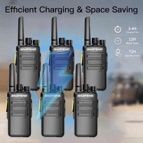 Image of BAOFENG Radio 6 Pack Long Range Walkie Talkies for Adults, Rechargeable Two-Way Radios Walkie Talkies with Earpiece for School,Church,Cruise