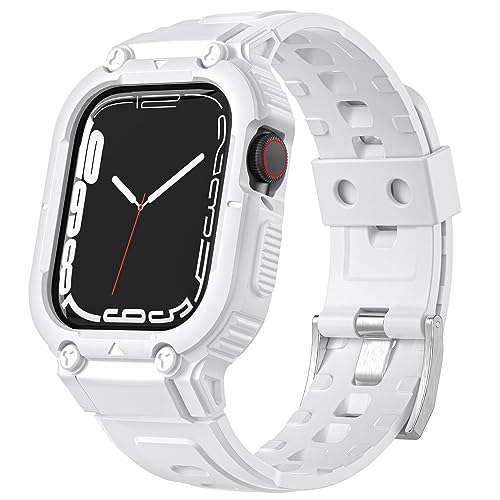 [KANOYO] Apple Watch �o���h �Ή� 45mm 44mm 42mm 41mm 40mm 38mm �A�b�v���E�I�b�` �o���h �A�b�v���E�I�b�` �x���g ��̌^ �S�ʕی� �P�[�X ����~�� �ϋv�� �����h�~ �����ȒP 3D�t���J�o�[�t�B���� 