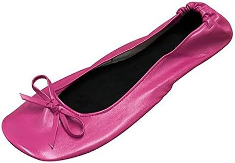 Foldable Flats Shoes with Expandable Tote Bag for High Heels Folding Pink Womens Shoes