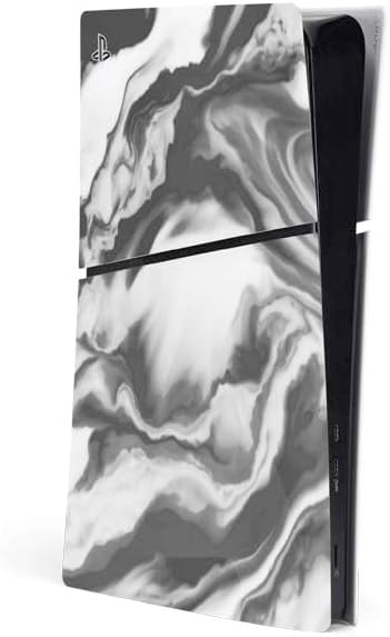 Skinit Decal Gaming Skin Compatible with PS5 Slim Digital Edition Console - Grey Marbling Design