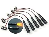 5 Pack, Sunset Amber LED 9 Volt Battery Operated Micro Effects Light for Scenery Props and Models