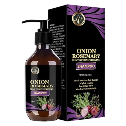 Onion Rosemary Shampoo, Hair Growth Shampoo with Rosemary, Black Seed Oil, Nourish Dry Scalp, Control Hair Loss, Strengthening Hair for Women and Men