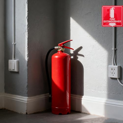 Panneaux de sécurité pour extincteurs avec fixation murale 6x6 - 6